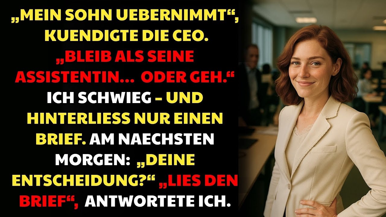 Die CEO Ersetzte Mich Durch Ihren Sohn – Und Zwang Mich Zur Entscheidung