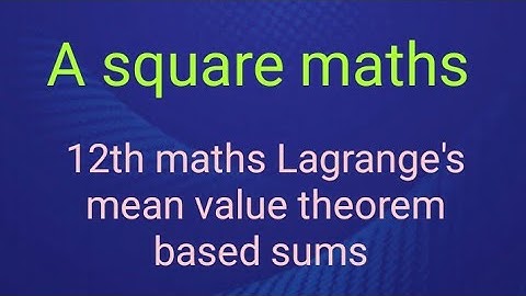 12th maths Lagrange