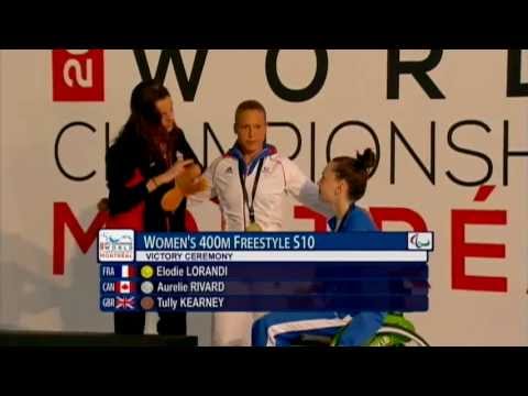 Swimming - medal ceremony women's 400m freestyle S10 - 2013 IPC Swimming Worlds