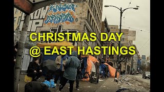 (4k). Christmas Day at East Hastings St. Vancouver, BC. Do They Know It's Christmas? Dec. 25, 2022.