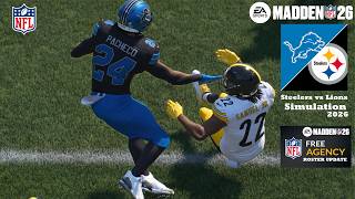 Madden 26 Pittsburgh Steelers vs Detroit Lions  - Updated Roster Sim 2026 Game Play