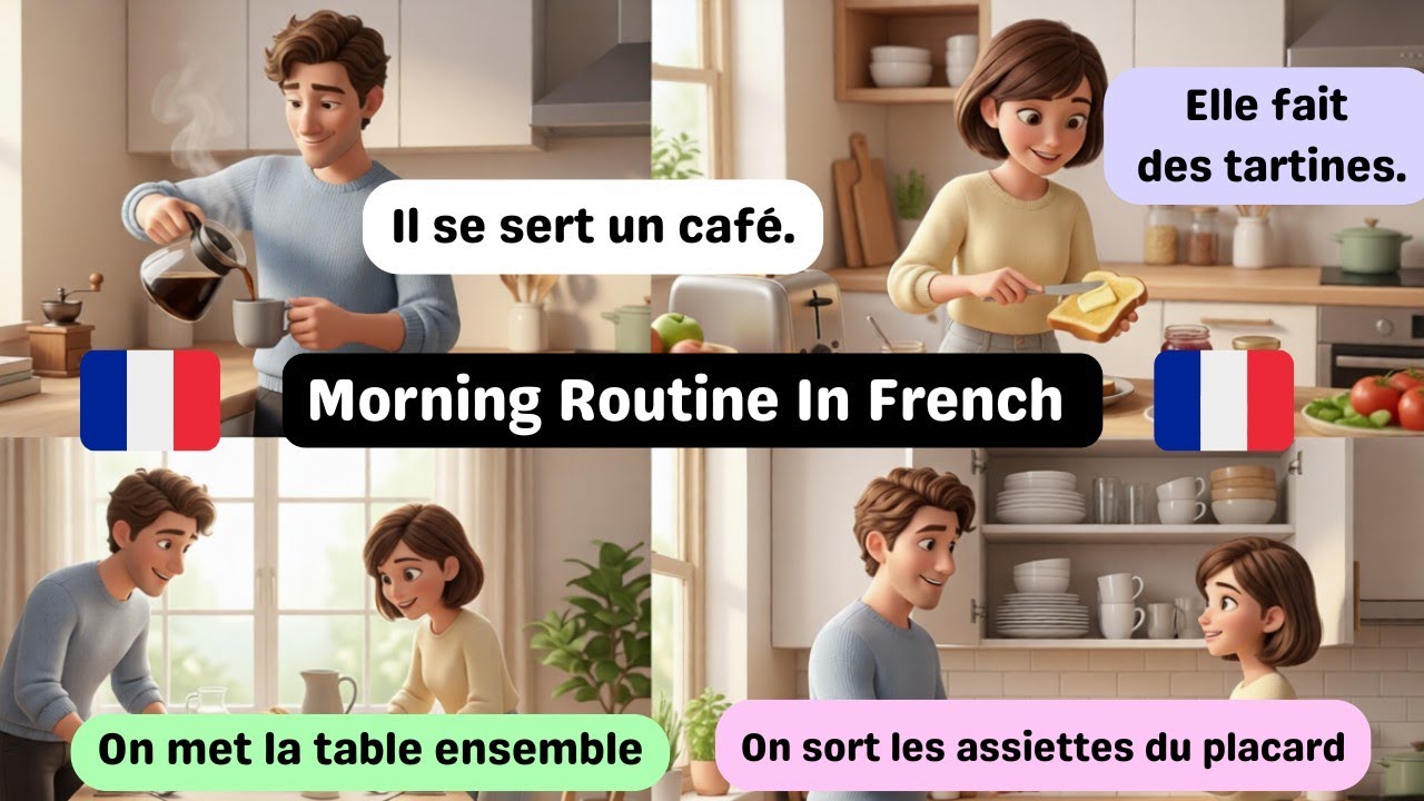 French Pec Morning Routine Daily Morning Routine in French - Français Facile pour Débutants 🇫🇷 ...