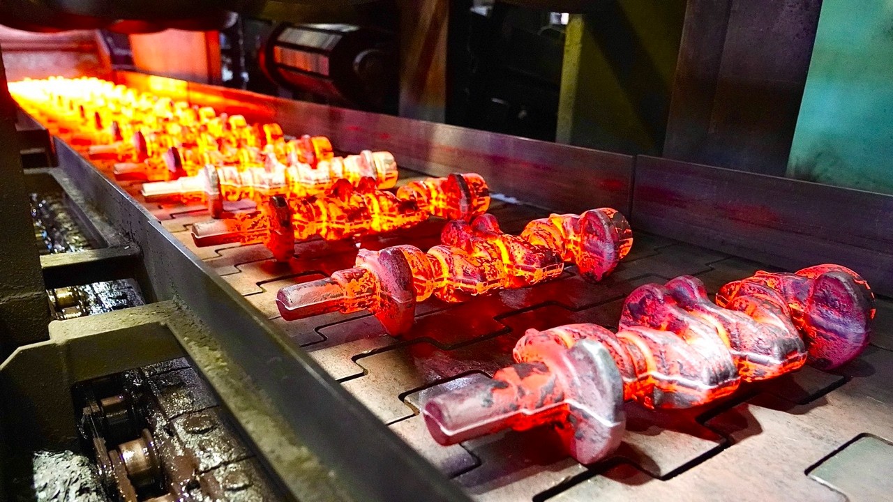 Момент, когда раскалённое красное железо становится прутом! Лучшая линия арматуры Японии