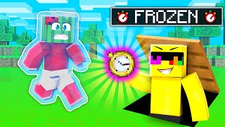 Using TIME FREEZE To CHEAT In Minecraft Hide and Seek!