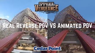 Steel Vengeance Real Reverse POV VS Animated POV