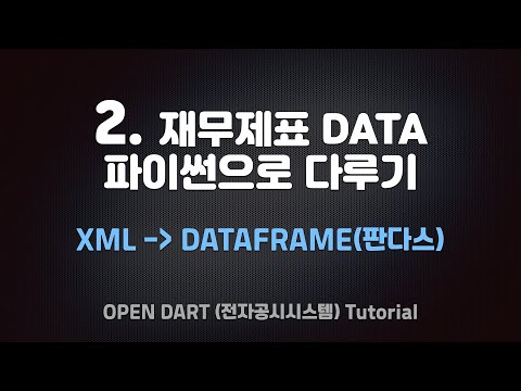 2. XML to DataFrame (Python) - Connecting to the DART API