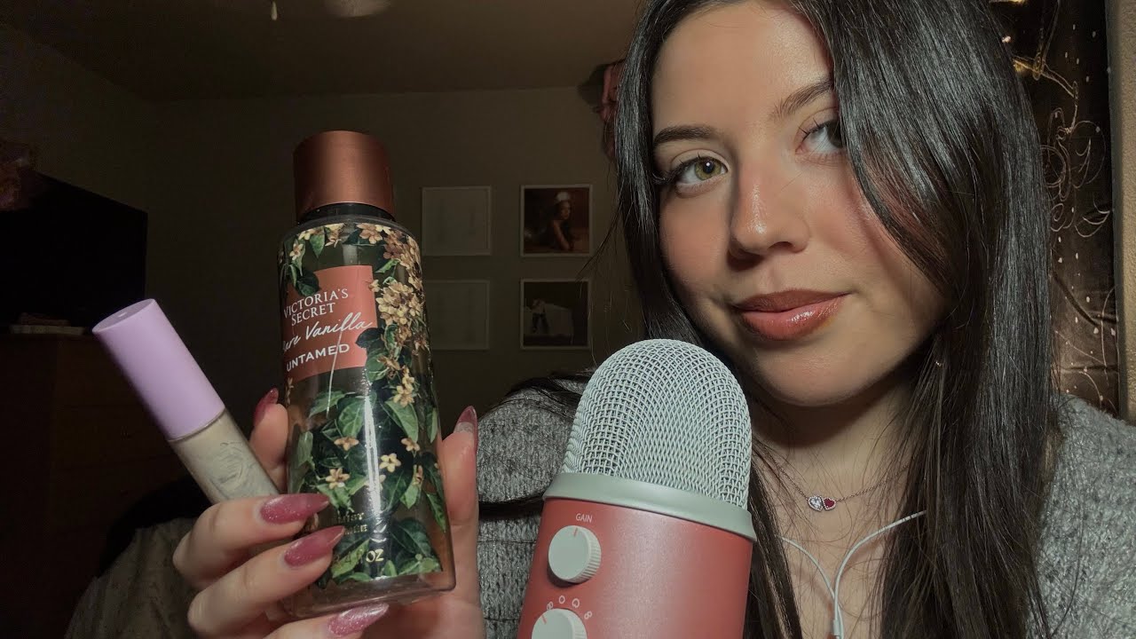 ASMR| My February Empties (makeup, skincare, perfume) (close up whisper, tapping, lid sounds)