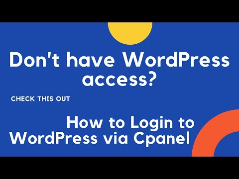 How to Login to WordPress via Cpanel