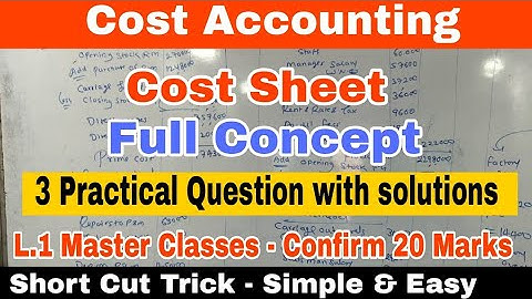 Cost Sheet Concept with 3 Practical Problems With solution || Atul Sir || TYBCOM Cost Sheet