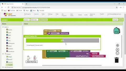 Steps to create camera app in mit app inventor