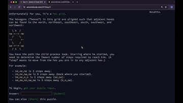 Advent of Code 2017 Day 11 - hex grids!