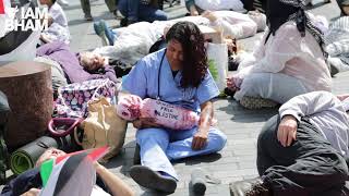 #Gaza solidarity 'die-in' held to protest #BirminghamPride 'genocide sponsor' HSBC | I Am Birmingham