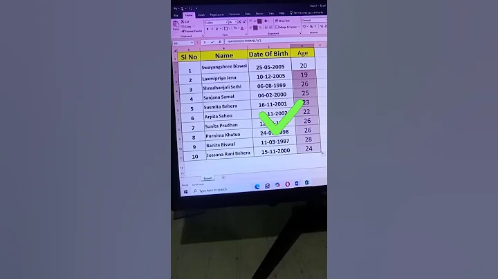 Calculate Age in excel | age calculation formula