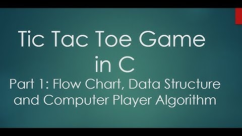 Part 1: Mini Project Tic Tac Toe Game in C Programming | Flowchart, Computer Player, Data Structure
