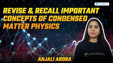 Revise & Recall Important Concepts of Condensed Matter Physics | CSIR NET June23 |Anjali Arora