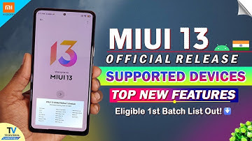 MIUI 13 - Launched | MIUI 13 India 1st Batch Eligible Supported Device