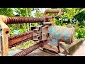 Full restoration old wood lathe abandoned 60 years in the street 3000kw