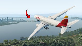 Difficult Landing At Santos Dumont Airport - Runway Overrun  | X-Plane 11