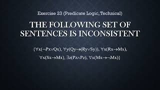 Exercise 23 (Predicate Logic, Technical)