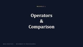 Video 5: The Essential MQL5 Operators You Need to Know News