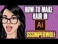 How To Make Hair!- Step By Step / SSSniperWolf Tutorial ( ADOBE ILLUSTRATOR )