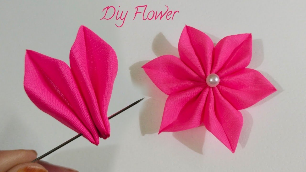 Diy ribbon flower /Ribbon flower making /Fabric Flower Making /How to