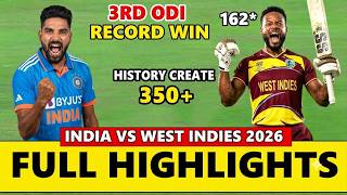 West Indies vs India 3rd ODI Match Full Highlights 2026 | WI vs IND