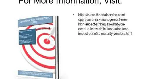 Operational Risk Management  ORM   High impact Strategies   What You Need to Know  Definitions  Adop