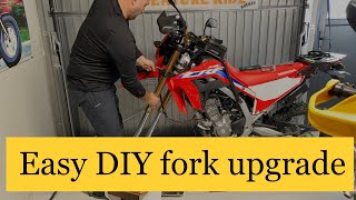 How to upgrade the front fork spring on Honda CRF300L