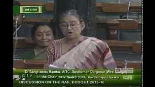 Play video: Mamtaz Sanghamita speaks on Rail Budget 2015-16 in Lok Sabha