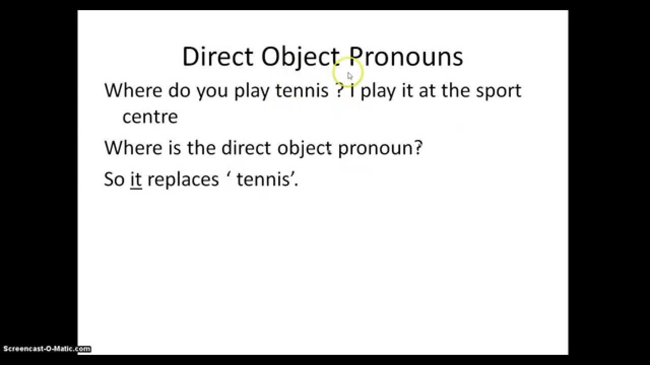 French Direct And Indirect Object Pronouns YouTube