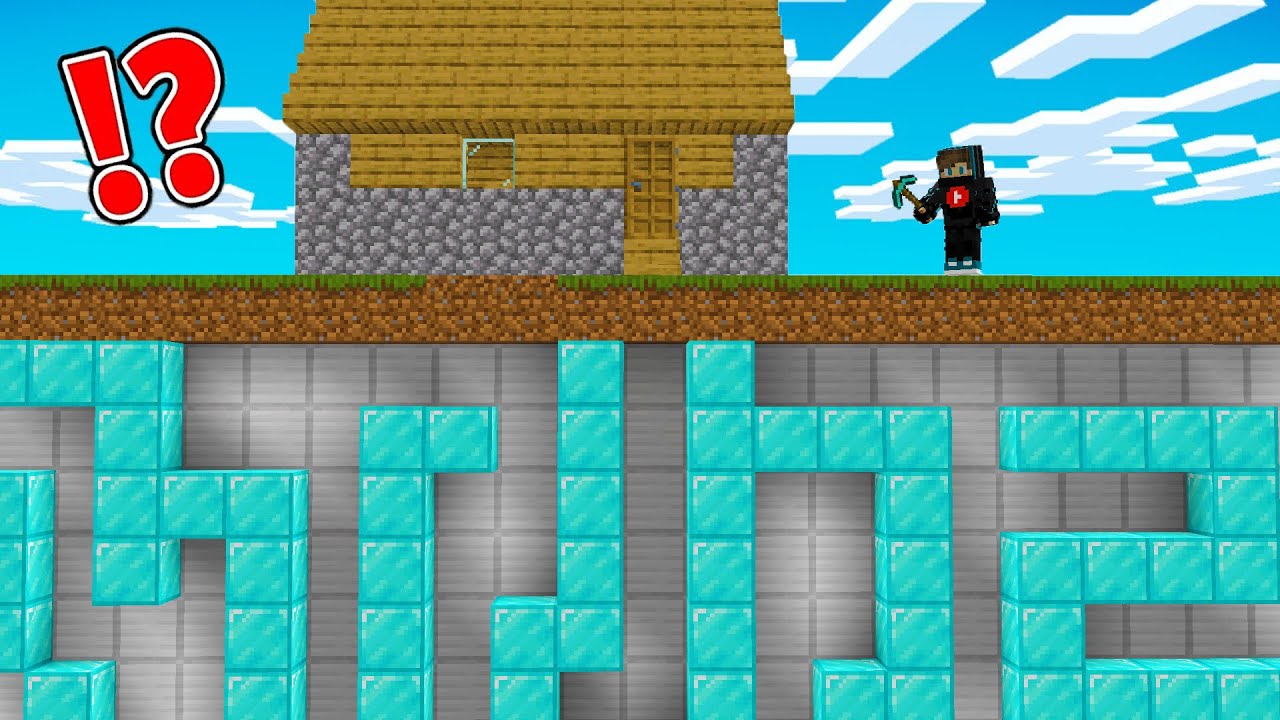 ماين كرافت : اكتشفنا متاهة الدايموند تحت البيت في قرية ماين كرافت !!؟ 😱🔥