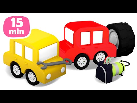 Видео: 4 машинки: автомастерская, поливальная машина! Мультфильмы для малышей про машинки - все серии