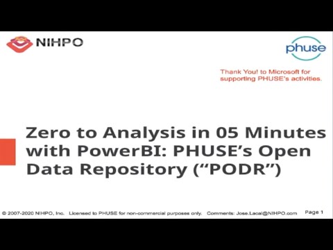 Zero to Analysis in 05 Minutes with PowerBI: PHUSE's Open Data Repository (PODR) – Jose Lacal