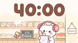 40 Minute Timer 🐱 Study Timer for Classroom Focus