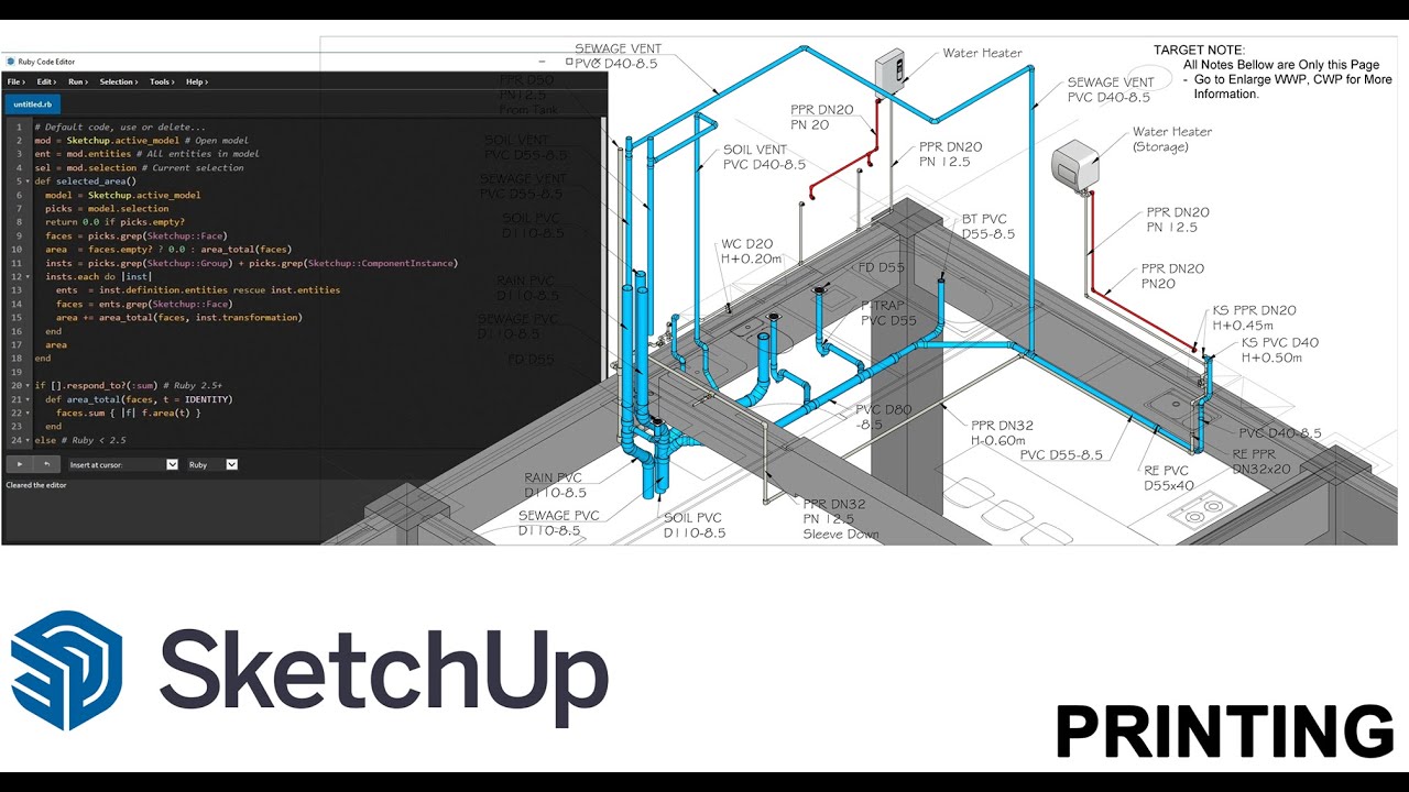 Lesson 1: Printing in Ruby Code SketchUp - YouTube