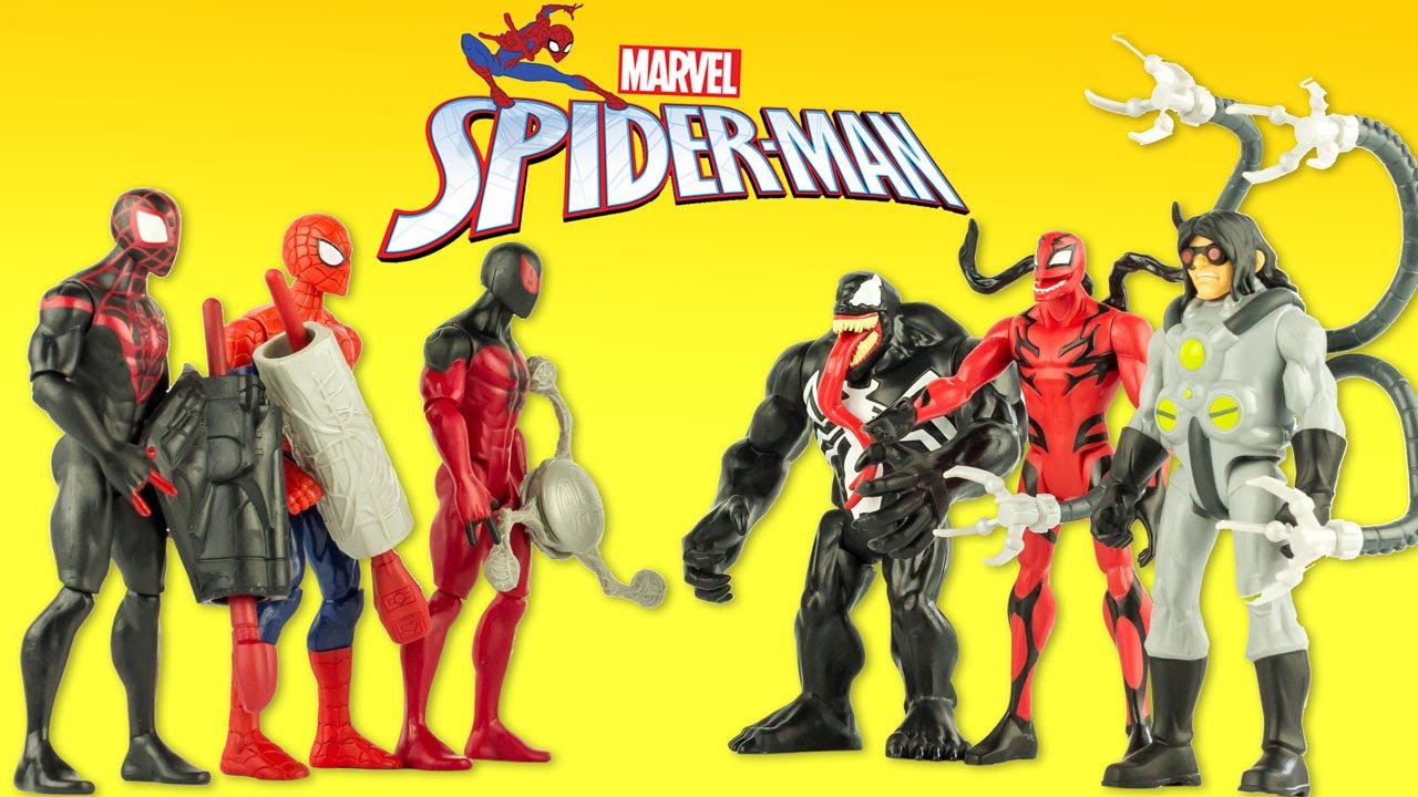 Spider Man Transform en Carnage Figurines Marvel Gentils contre Mchants Jouets Toy Review Hasbro