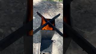 Burning The Rocket Stove With Twigs