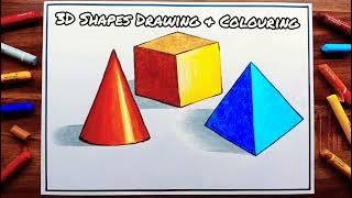How To Draw 3D Shapes Basic Forms - Object Drawing - 3D Shapes Drawing Easy