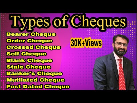 Types of Cheques Urdu Hindi/Bearer Cheque/Order Cheque/Crossed Cheque/Banker's Cheque @Bank Portal