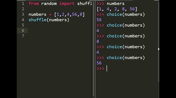 Random module: shuffle, choice, sample