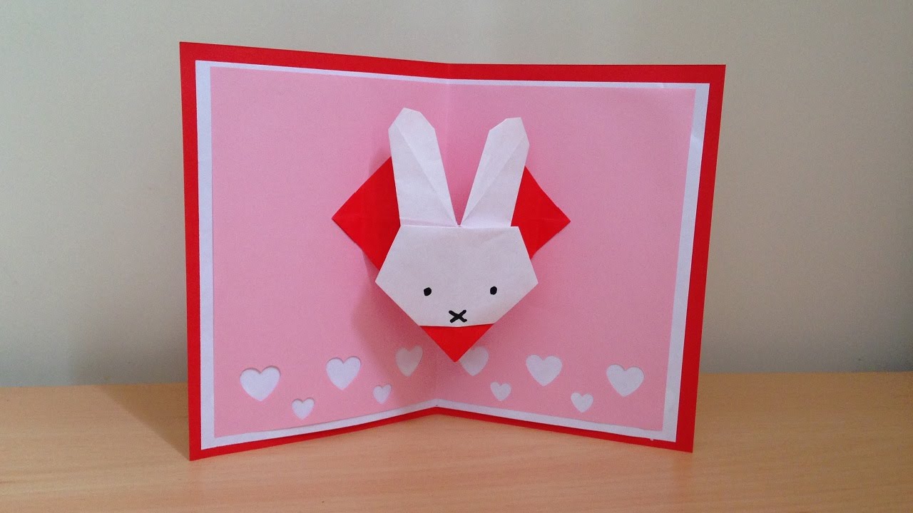 折り紙 ミッフィー 誕生日ポップアップカード 簡単な作り方 Niceno1 Origami Miffy Birthday Pop Up Card Youtube