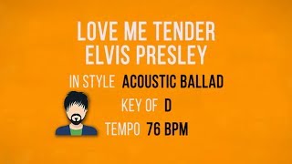 Video thumbnail of "Love Me Tender - Karaoke Backing Track"