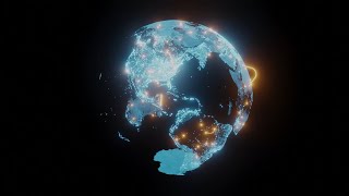 World Connection Animation, Earth Spinning, Globe Motion Graphics, Loop