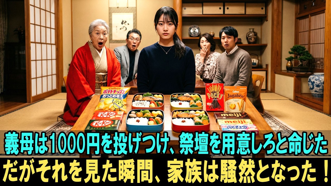 あの日、リビングに響いた乾いた音を私は一生忘れない。義父の七回忌、親戚が集まる食卓で、義母が私に向かって投げつけたのは、くしゃくしゃの千円札一枚だった。「これで立派な裁墳を用意なさい」。十年間、私はこの家で嫁として耐え続けてきた。夫は見て見ぬふり、親戚は息を呑むだけ。でも誰も知らなかった。私がその千円札を拾い上げた瞬間から、この家の絶対的権力者だった義母の人生が、音を立てて崩れ始めることを。...