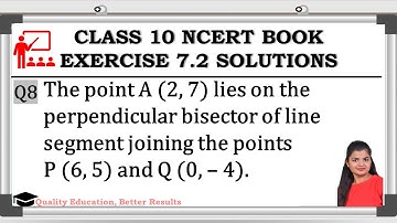 Class - 10th, Ex - 7.2, Q8 ( COORDINATE GEOMETRY) Maths CBSE NCERT @MathsTeacher
