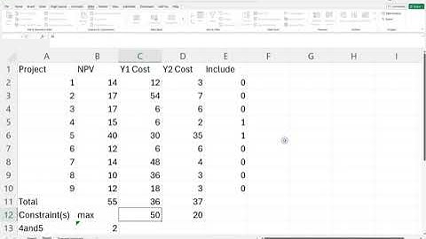 Capital Budgeting in Excel with Solver