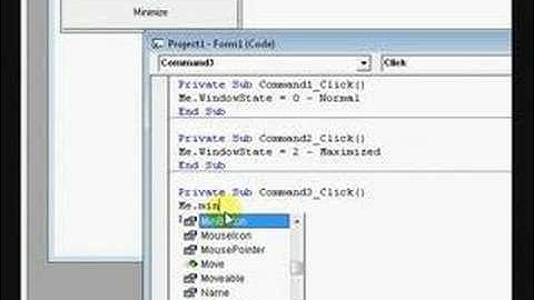 VB 6.0 Tutorial WindowsState Function