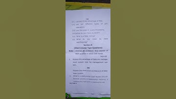 VBSPU Questions pepar 2022 Data base management system