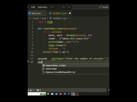 Python Countdown Timer in Seconds – Quick Tutorial #Shorts #Python # ...